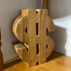 Wood Dollar Sign
